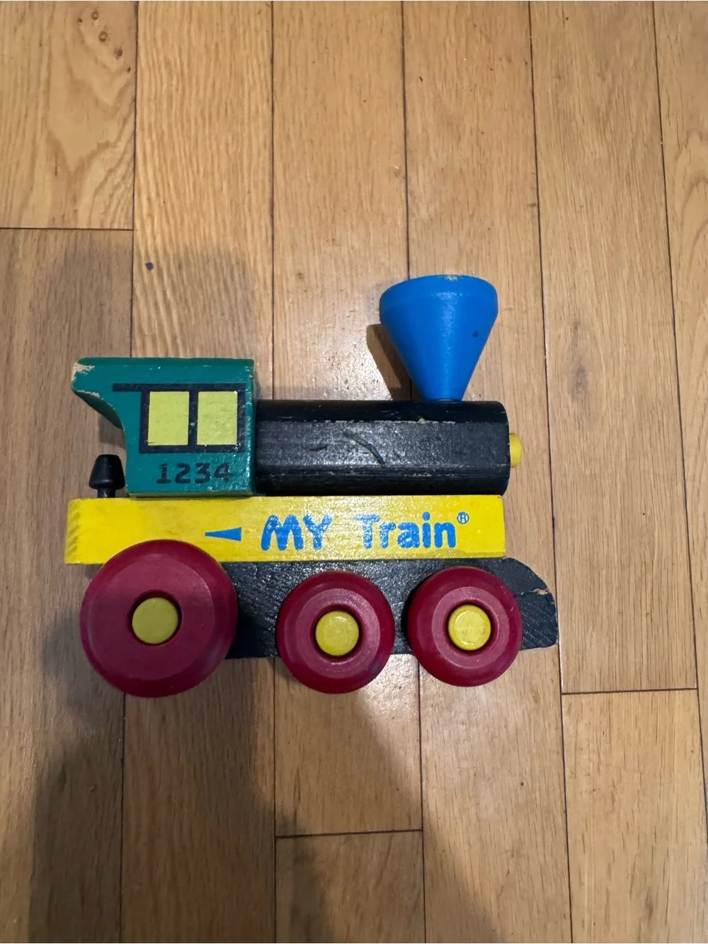 Vintage Montgomery Schoolhouse Wooden Locomotive My Train 1234 Vermont Toy